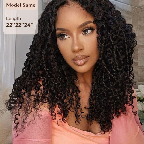 Lumivive 3 Packs Burmese Curly Human Hair Bundles With Twist Out Ends