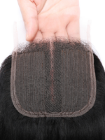 Lumivive Hair Upgrade T Part Lace Closure with Baby Hair Straight Human Hair Closure Middle Part Natural Black - Image 9