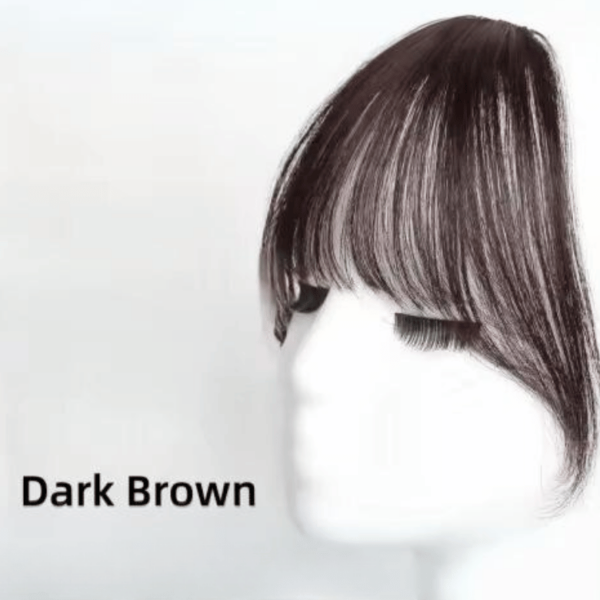 Lumivive Hand-Made Dark Brwon Straight Clip In Bangs With Temples