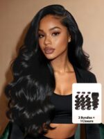 Lumivive 5x5 Clear HD Lace Closure With Body Wave 3Pcs Bundles