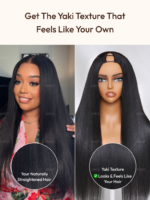 Lumivive EasiContour™ Yaki Straight V Part Glueless Wig With Drawstrings - Image 4