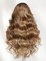 Lumivive 13x4 Bye Bye Slip™ Lace Frontal Warm Brown to Honey Blonde Balayage Loose Wave Wig with Face Framing Layers - Image 3