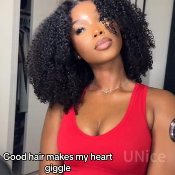 Lumivive Bye Bye Knots Wig 7x5 Glueless Lace Black Kinky Curly Wig With Bleached Knots