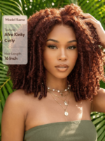 Lumivive Bye-Bye Knots™ Pre-Cut Lace Put On And Go Reddish Brown Curly Wig - Image 6