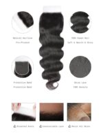 Lumivive Hair 5x5 HD Lace Closure With 4 Bundles Body Wave Human Hair Weaves Transparent Lace Natural - Image 12