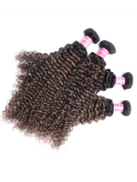 Lumivive #FB30 Brown Balayage Highlight 4Pcs Jerry Curly Human Hair Bundles - Image 4