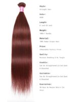 Lumivive Dark Auburn Straight Remy Human Hair 3 Bundles With Closure Deal - Image 8