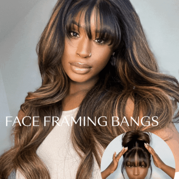 Lumivive 13x4 Pre-Everything™ Lace Frontal Balayage Highlights Fluffy Natural Loose Wave Curtain Bangs Wig