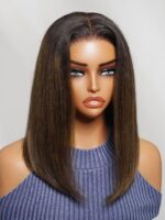 Lumivive 7x5 Bye Bye Slip™ Lace Balayage Highlights Yaki Straight Bob Wig with Invisi Drawstring - Image 2