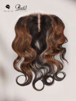 Lumivive Light Brown & Golden Blonde Highlights Body Wave Replaceable Lace Closure For Magic Lace Wig