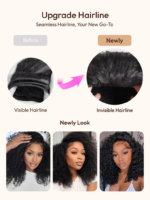 Lumivive Half Wig 4C Kinky Curly Glueless Flip Over Wig for Beginners - Image 5
