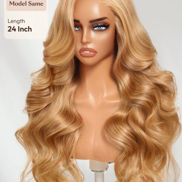 Lumivive 13x4 Pre-Everything™ Lace Frontal Golden Blonde Loose Body Wave Drawstring Wig with Side Swept Bangs