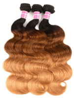 Lumivive 3Pcs Human Hair Brazilian Body Wave Bundles In Brown Ombre Color - Image 2