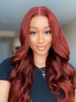 Lumivive Dark Auburn Body Wave Remy Human Hair 4 Bundles With Closure Deal - Image 2