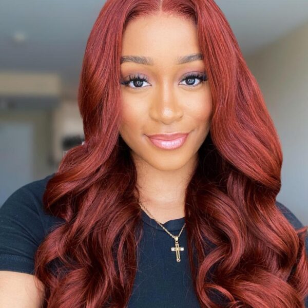 Lumivive Dark Auburn Body Wave Remy Human Hair 4 Bundles With Closure Deal