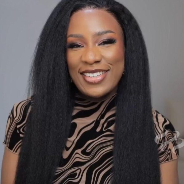 Lumivive HD Real Scalp™ Wig 13x4 Invisible Lace Frontal Black Kinky Straight Wig With Invisi Drawstring