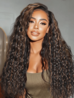 Lumivive Bye-Bye Knots™ 7x5 Lace Water Wave Wig With Golden Brown Face Framing Highlights - Image 3