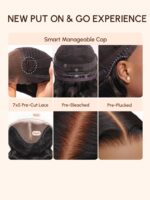 Lumivive Magic Lace Wig Black to Chestnut Brown Ombre With 7x5 Optional Replaceable Lace Closure - Image 6