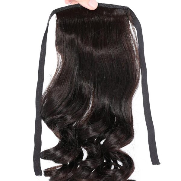Lumivive Machine-Made Natural Black Loose Wave Clip-In Ponytail Extension