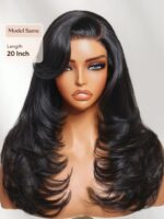 Lumivive 7x5 Bye-Bye Slip™ Lace Feathered Blowout Wig with Face-Framing Layers and Deep Side Part Bangs - Image 2