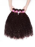 Lumivive Vibrant Reddish Brown Jerry Curl 4Pcs 100% Remy Human Hair Bundles Deal - Image 4