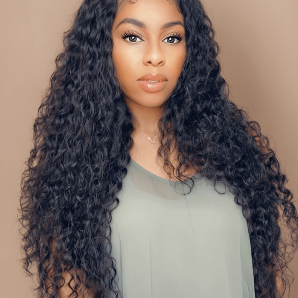 Lumivive Deep Wave 4 Bundles with 5x5 Free Part HD Lace Closure Natural Black With Baby Hair