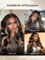 Lumivive Bye-Bye Knots™ Loose Wave Wig in Brown with Butterscotch Highlights - Image 5