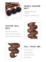 Lumivive Gorgeous Highlight Honey Blonde Bouncy Body Wave Hair 4 Bundles - Image 8