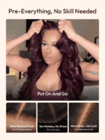 Lumivive Pre-Everything™ Black Cherry Lace Front Purple Wig In Layered Cut - Image 10