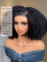 Lumivive Bye Bye Knots Wig 7x5 Glueless Lace Black Kinky Curly Wig With Bleached Knots - Image 7