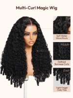 Lumivive 13x4 Pre-Everything™ Lace Frontal Natural Black Burmese Curly Wig with Finger Coily Ends - Image 3