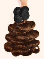 Lumivive 1B/30 Brown Ombre 4Pcs Hair Bundles With Lace Closure - Image 2