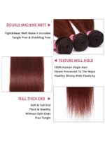 Lumivive Dark Auburn Body Wave Remy Human Hair 4 Bundles With Closure Deal - Image 7