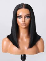 Lumivive 13x4 Lace Frontal Black Yaki Bob Pre-Everything Wig - Image 11