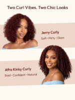 Lumivive Bye-Bye Knots™ Pre-Cut Lace Put On And Go Reddish Brown Curly Wig - Image 7