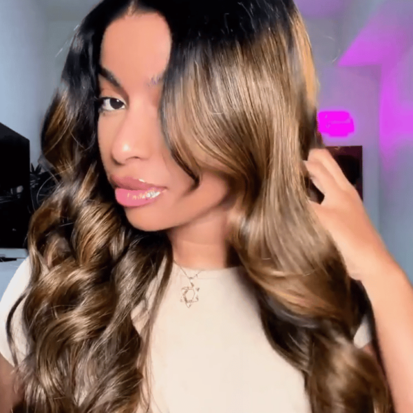 Lumivive Bye-Bye Slip™ Balayage Brown Beginner Glueless Body Wave Wig with Highlights