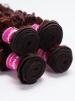 Lumivive Vibrant Reddish Brown Jerry Curl 4Pcs 100% Remy Human Hair Bundles Deal - Image 5