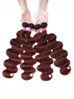 Lumivive Dark Auburn Body Wave Remy Human Hair 4 Bundles With Closure Deal - Image 5