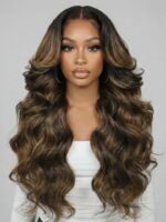 Lumivive #FB30 Brown Balayage Highlight 3Pcs Body Wave Human Hair Bundles