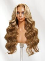 Lumivive Pre-Everything™ Lace Front Honey Blonde Highlights Body Wave Human Hair Wig - Image 4