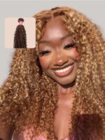 Lumivive Hair Bundle 1 Piece Curly Hair With Blonde Highlight