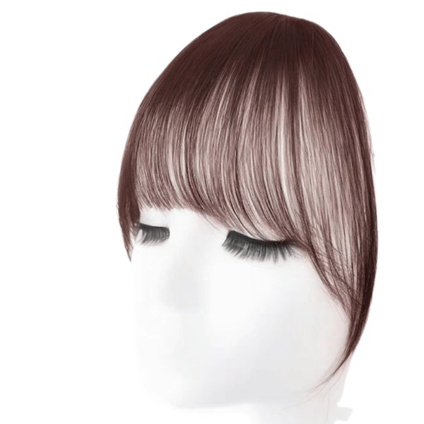 Lumivive Machine-Made Dark Brwon Straight Clip In Bangs with Temples
