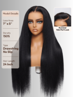 Lumivive Bye-Bye Slip™ Yaki Straight Human Hair Glueless Wig with Drawstring - Image 5