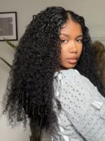 Lumivive InvisiBlend™ V Part Curly Texture Drawstring Human Hair Wig With Finger Coil Ends - Image 2