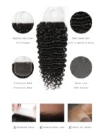 Lumivive Undetectable HD Lace 5x5 Closure with 3 Deep Wave Bundles - Image 7
