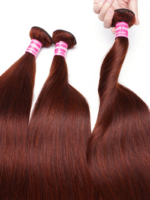 Lumivive Reddish Brown Straight 1Pc 100% Remy Human Hair Bundle - Image 2