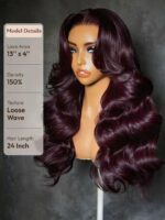 Lumivive Pre-Everything™ Black Cherry Lace Front Purple Wig In Layered Cut - Image 7