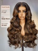 LumiviveBye-Bye Slip™ Balayage Brown Beginner Glueless Body Wave Wig with Highlights - Image 5