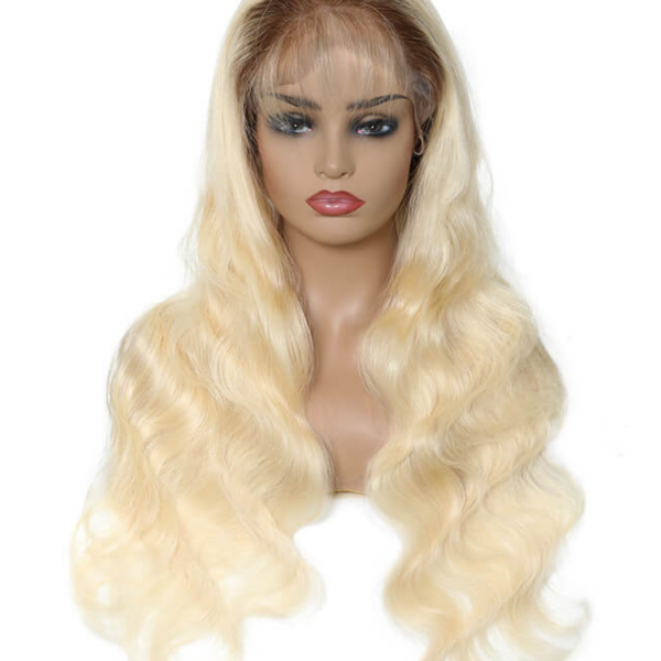 Lumivive Full Lace Pre-Plucked 613 Blonde Wig with Dark Roots