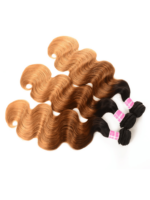 Lumivive 3Pcs Human Hair Brazilian Body Wave Bundles In Brown Ombre Color - Image 4